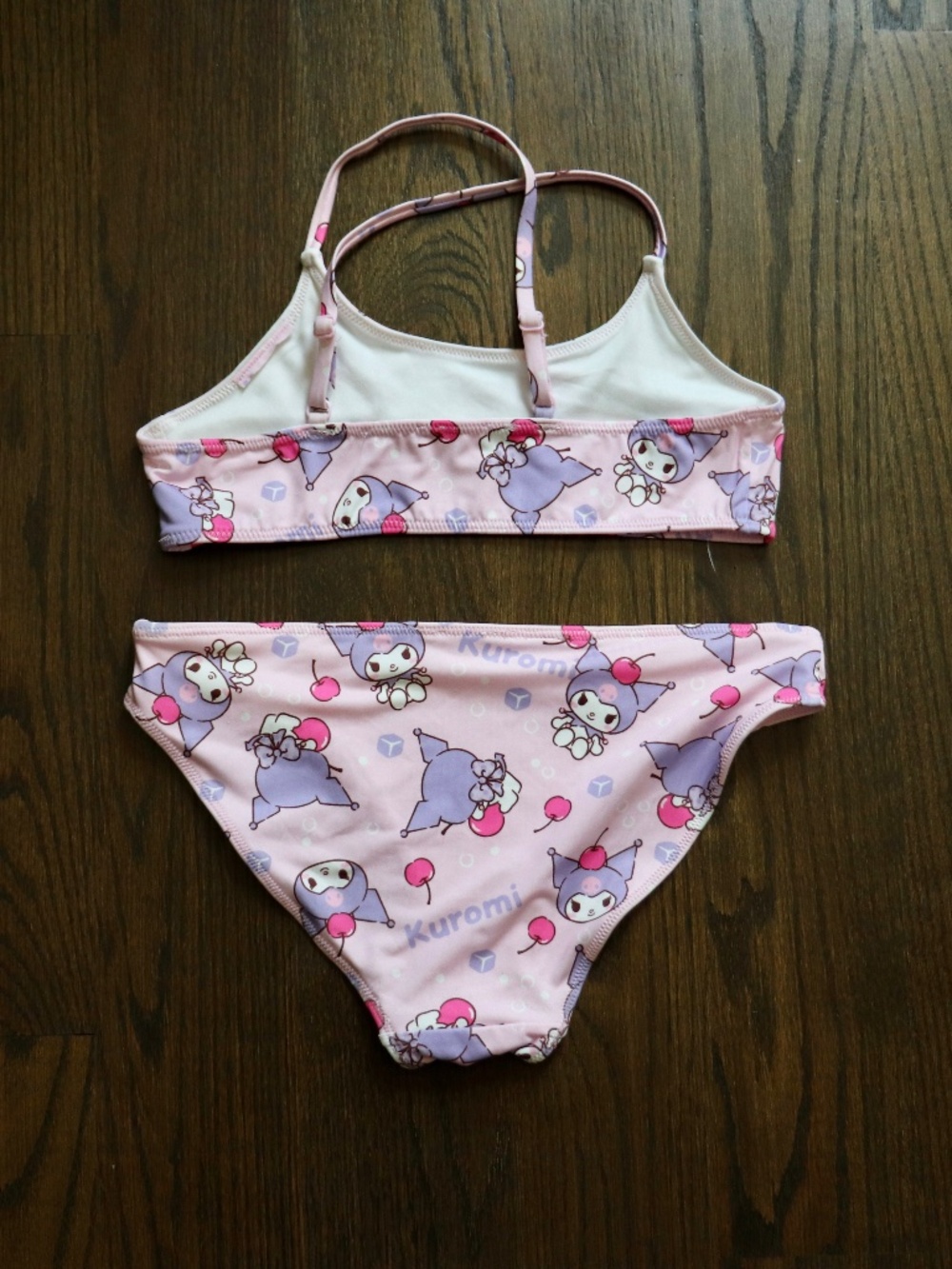Zara Kids x Sanrio Kuromi Two-Piece Pink Ice Cube Cherry Bikini Swimsuit S 11-12 - Picture 2 of 4